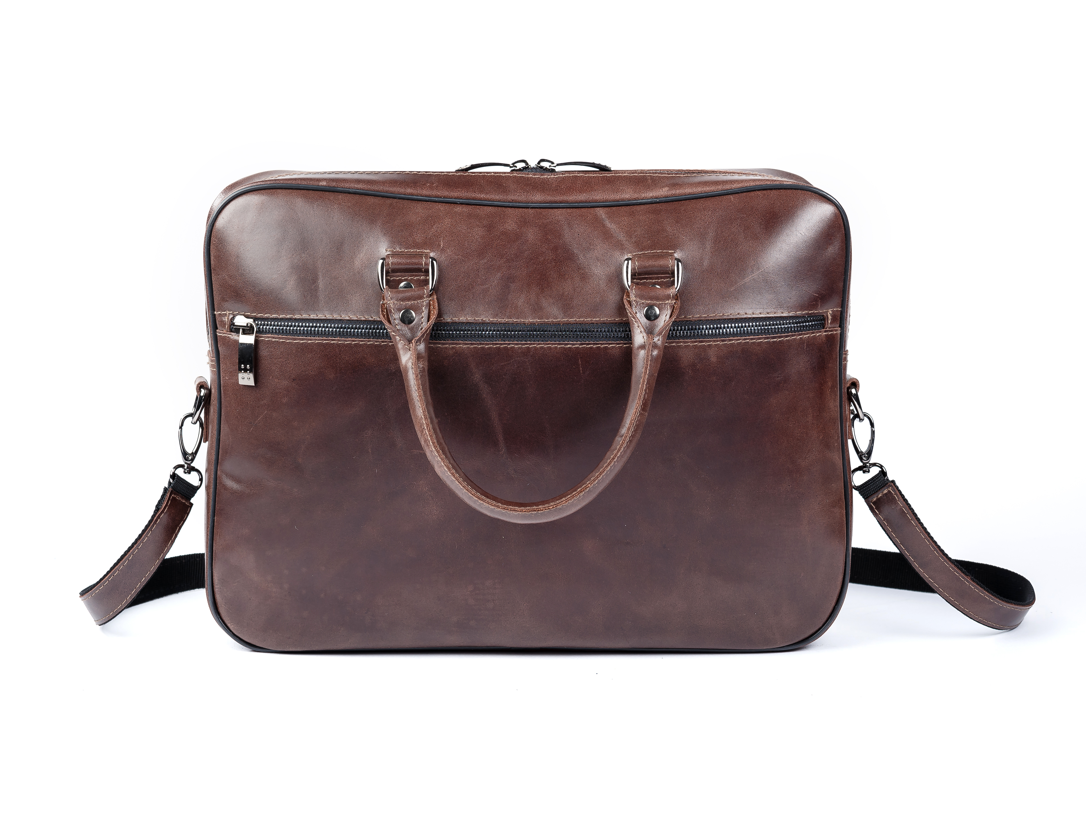 light brown leather briefcase